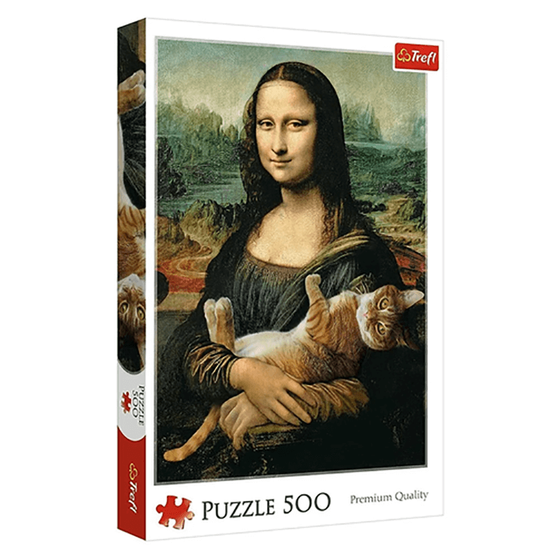 Mona Lisa And Purring Kitty 500pc Puzzle