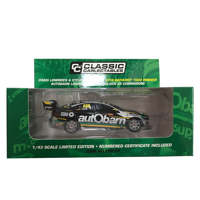 Classic Carlectables 1/43 Autobarn Lowndes Racing Holden ZB Commodore 888 2018 (C. Lowndes & S. Richards)