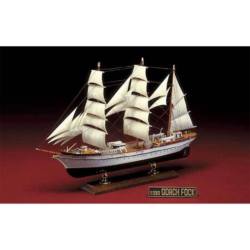 Aoshima 1/350 3-Mast Bark Gorch Fock Sailing Ship Kit
