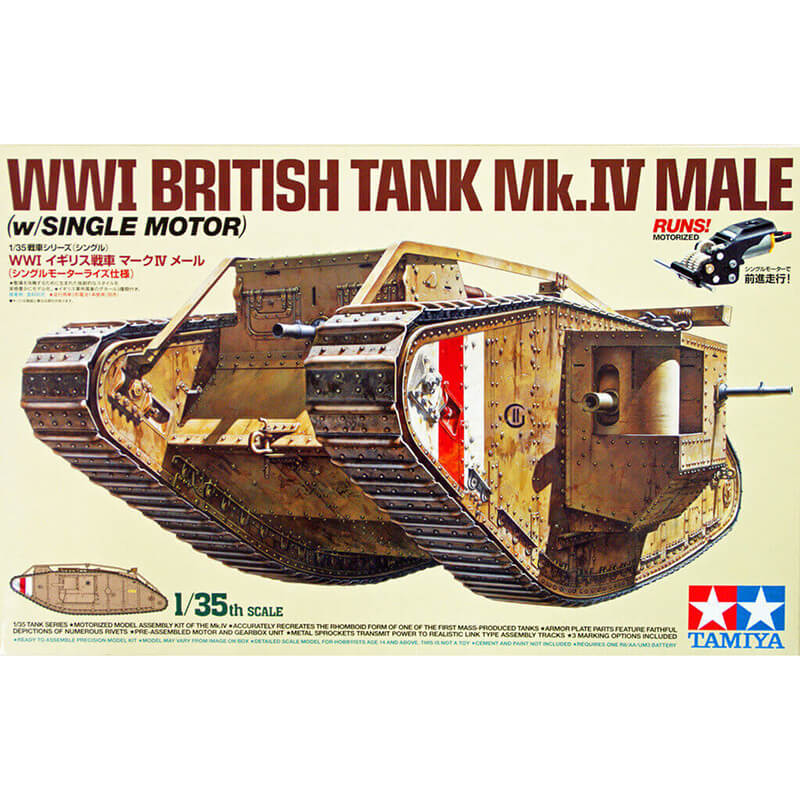 Tamiya 1/35 WWI British Tank Mk.IV Male (w/Single Motor) Kit