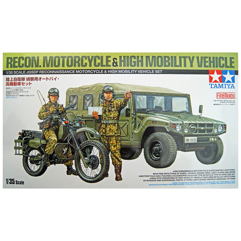 Tamiya 1/35 JGSDF Reconnaissance Motorcycle & High Mobility Vehicle Set Kit