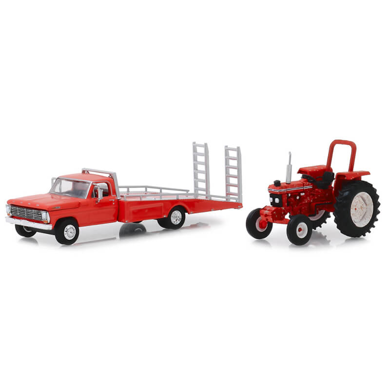 Greenlight 1/64 1969 Ford F-350 Ramp Truck & 1985 Ford 5610 Tractor
