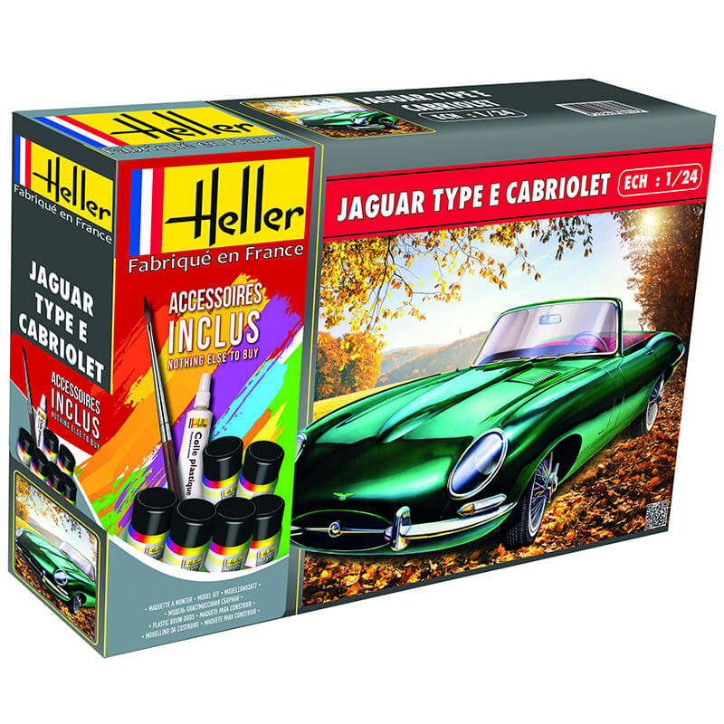 Heller 1/24 Jaguar Type E Cabriolet Set Kit
