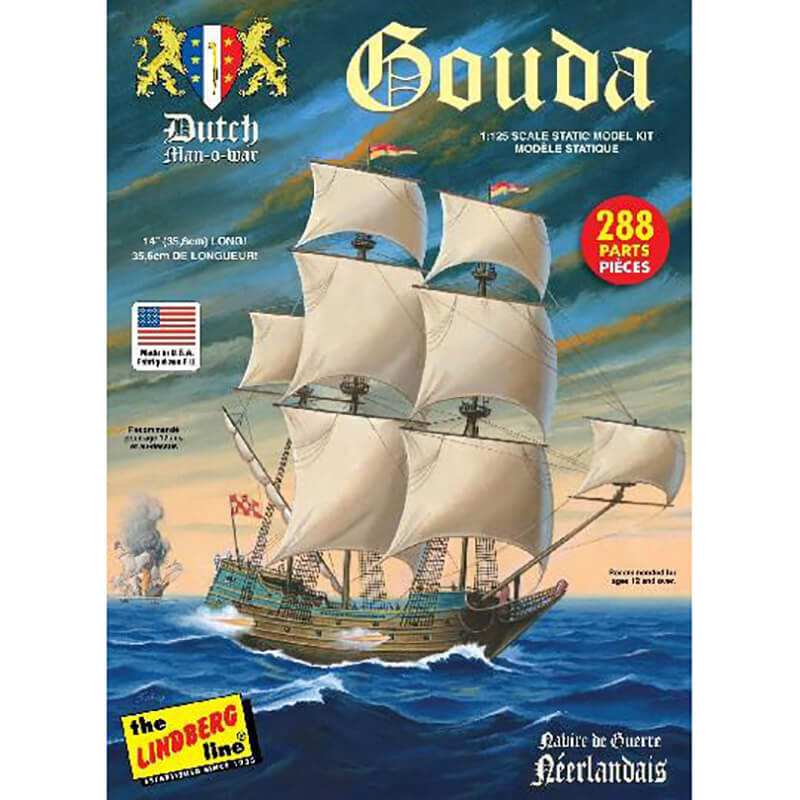 Lindberg 1/125 Gouda Dutch Man-o-War Kit