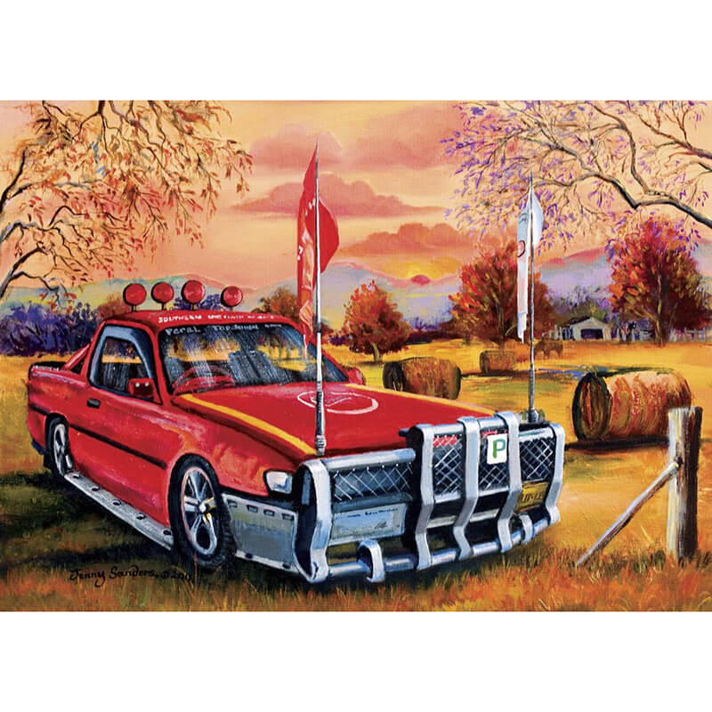 Red Ute In The Bush By Jenny Sanders 1000pcs Puzzle