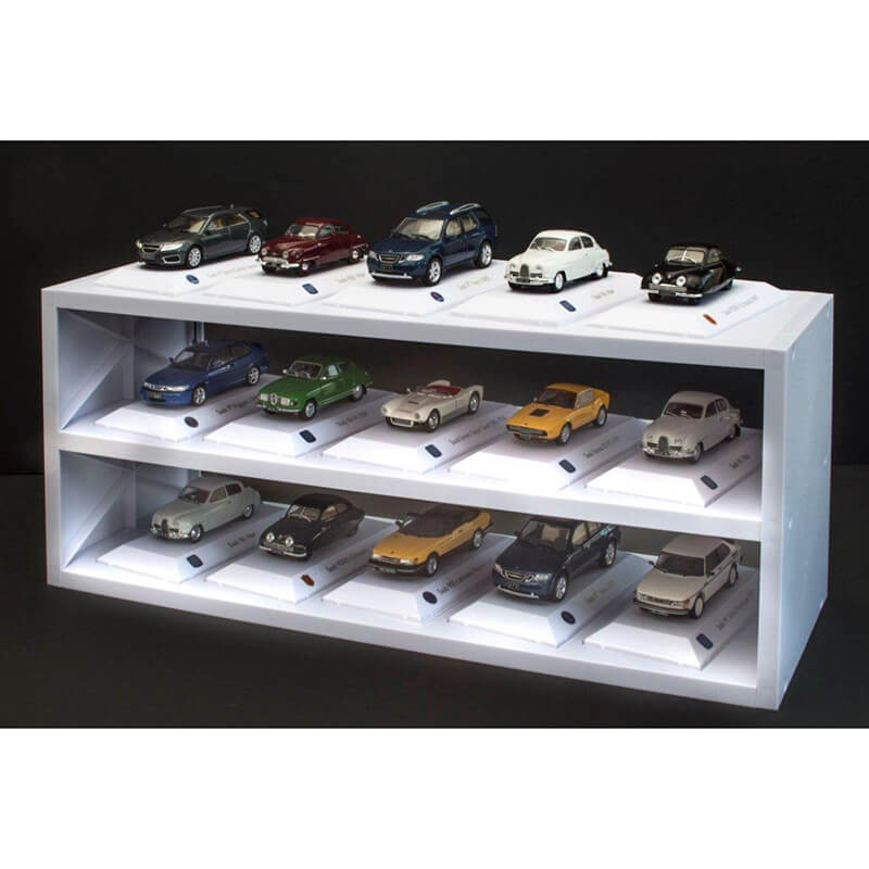 Atlas Plastic Display Stand/Mountable Case (White) For 15 1/43 Models Cars