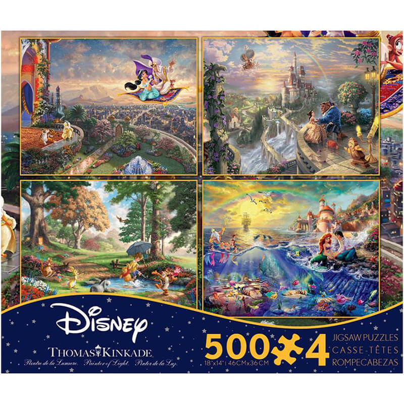 Disney 4-in-1 by Thomas Kinkade 500×4pc Puzzle
