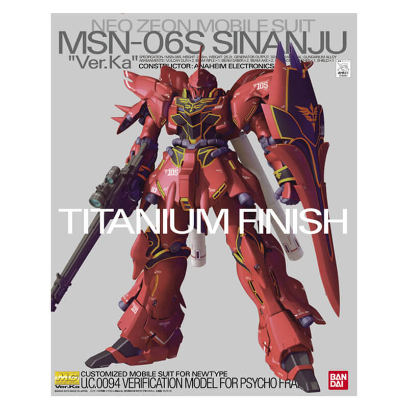 Bandai 1/100 MG MSN-06S Sinanju "Ver.Ka" Titanium Finish Kit