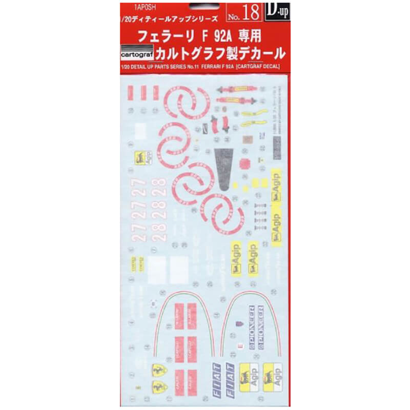 Fujimi 1/20 Detail Up Parts Ferrari F 92A (Cartgraf Decal)