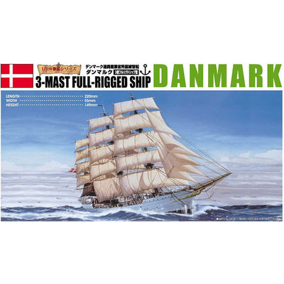 Aoshima 1/350 3-Mast Full-Rigged Ship Danmark Kit