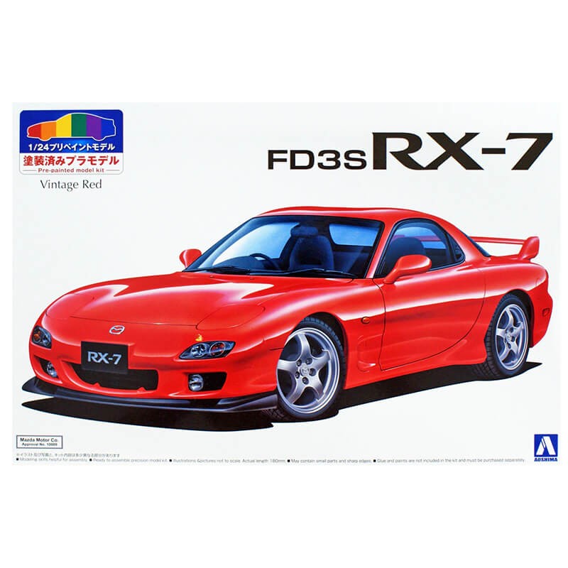 Aoshima 1/24 Mazda FD3S RX-7 '99 (Vintage Red) Kit