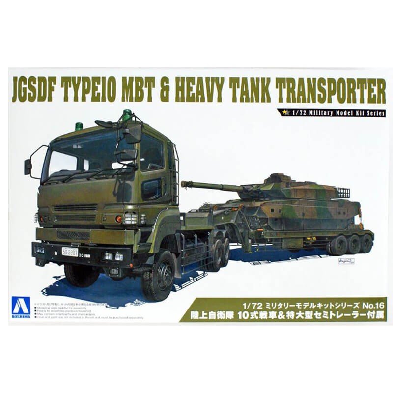 Aoshima 1/72 JGSDF Type10 MBT & Heavy Tank Transporter Kit