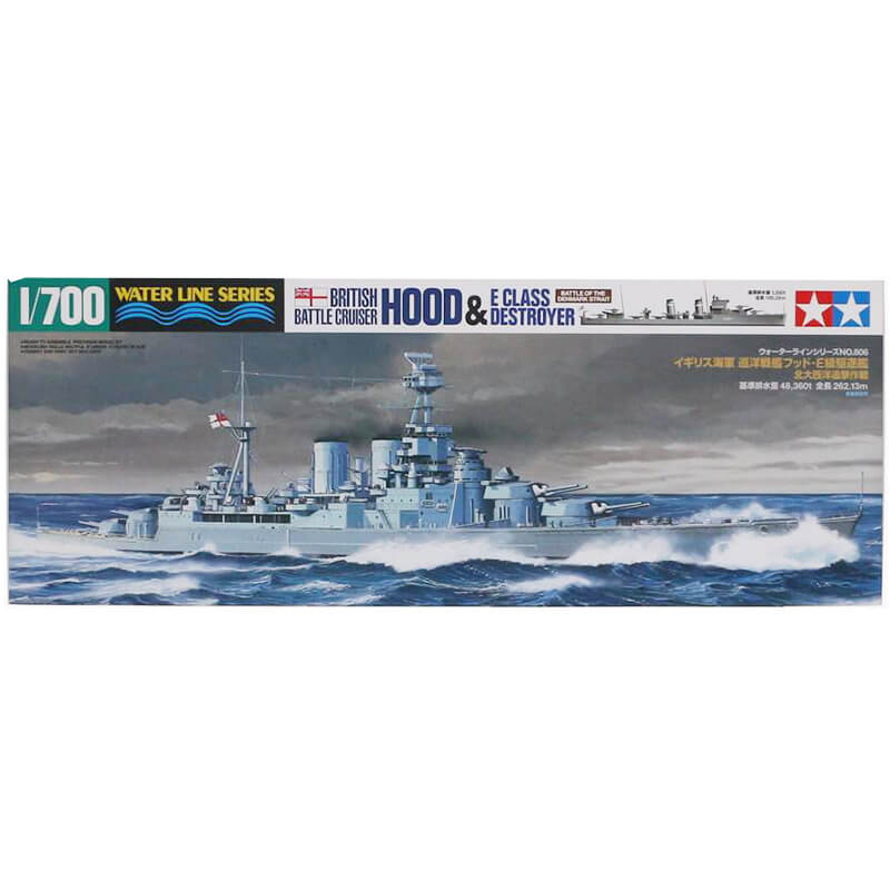 Tamiya 1/700 British Battle Cruiser Hood & E Class Destroyer Battle Of The Denmark Strait Kit