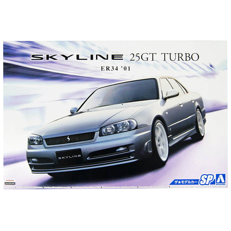 Aoshima 1/24 Nissan ER34 Skyline 25GT Turbo '01 inc. Volk Racing Te37 Wheel Kit
