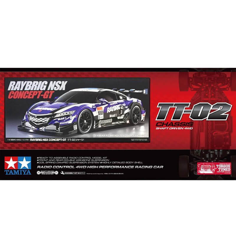 Tamiya 1/10 Raybrig NSX Concept-GT TT-02 Chassis RC Kit
