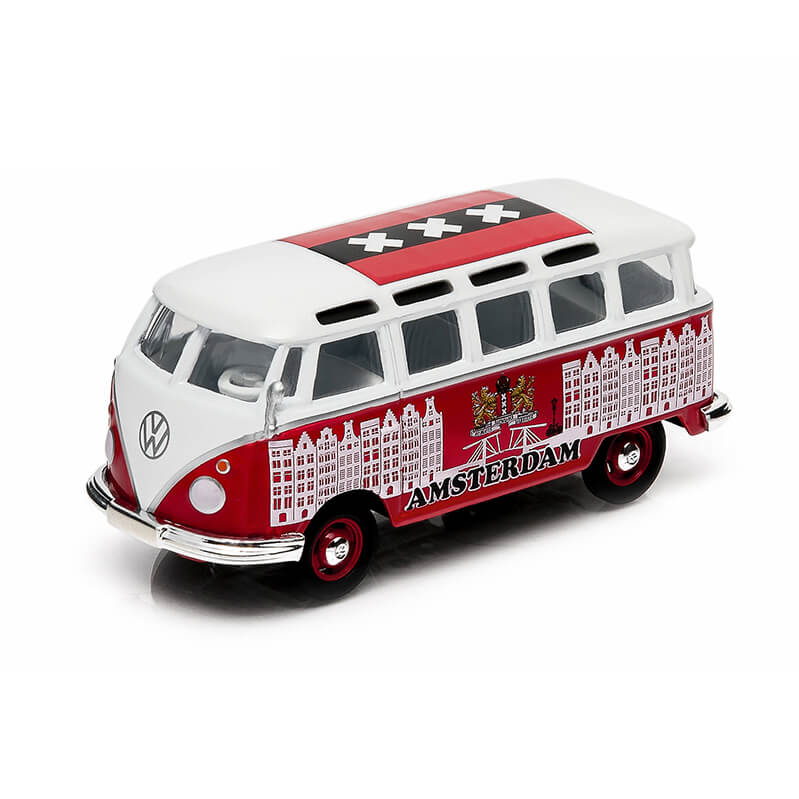 Greenlight 1/64 Volkswagen Samba Bus - Amsterdam (White & Red)