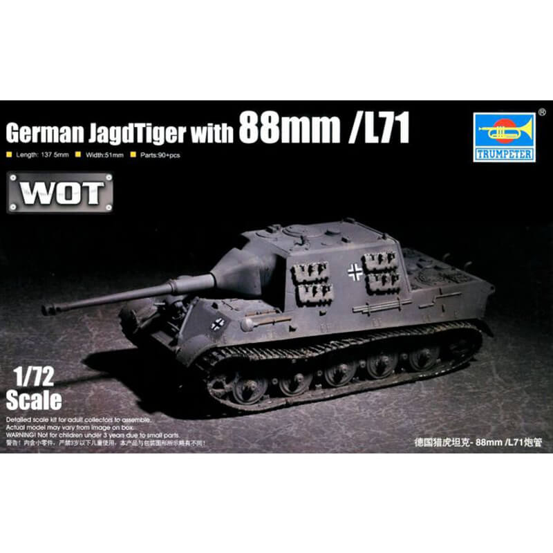 Trumpeter 1/72 German JagdTiger with 88mm /L71 Kit
