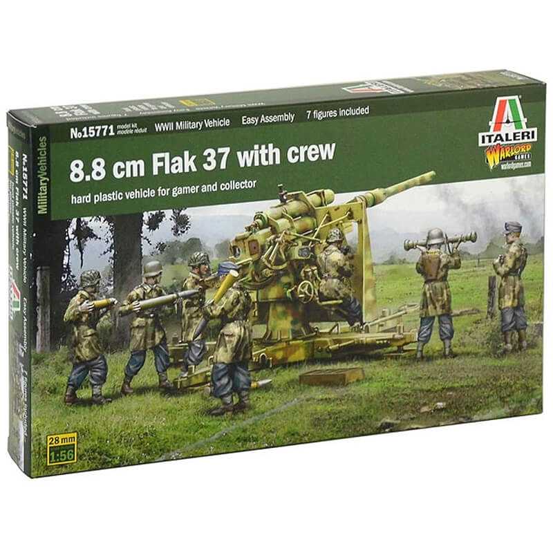 Italeri 1/56 8.8 cm Flak 37 with Crew Kit