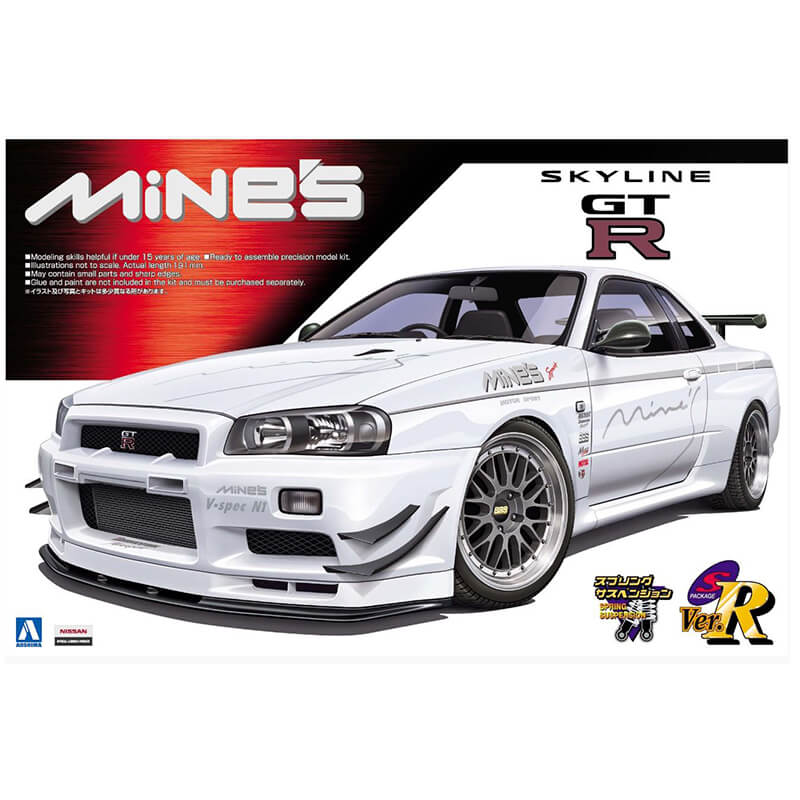 Aoshima 1/24 Mine's R34 Skyline GT-R Kit A004707