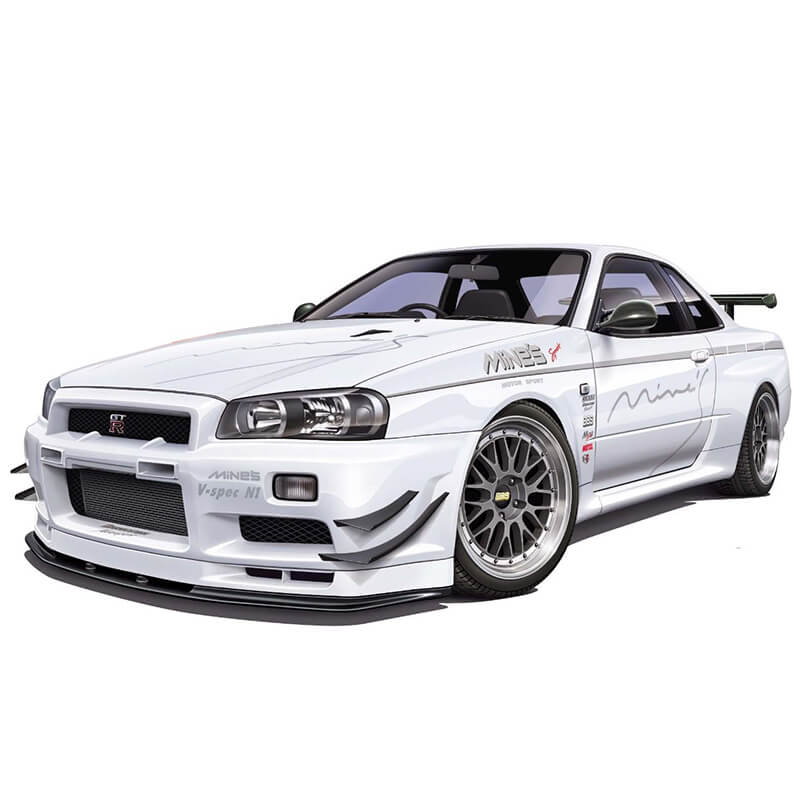 Aoshima 1/24 Mine's R34 Skyline GT-R Kit A004707