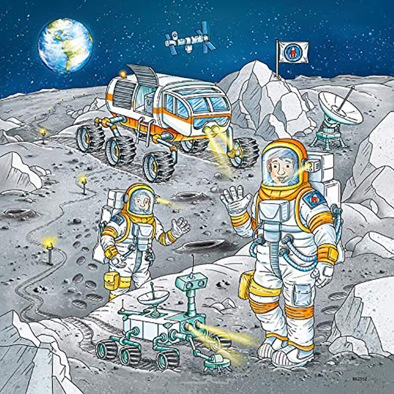 Tom and Mia Go on a Space Mission 3x49pcs Puzzle