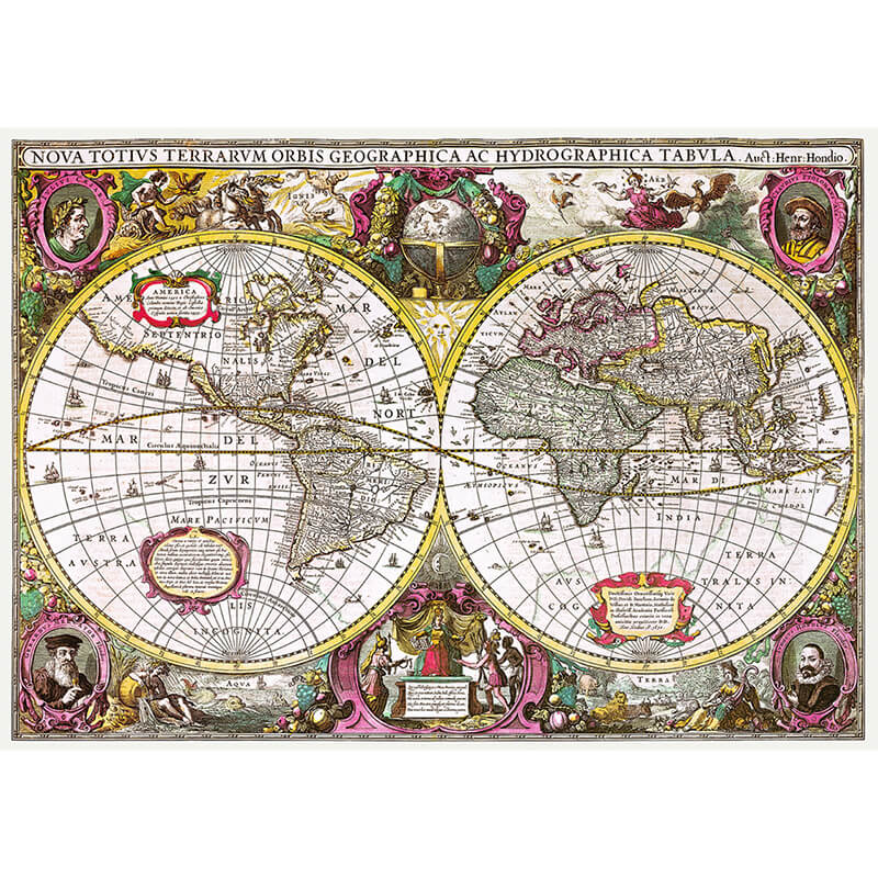 A New Land and Water Map of the Entire Earth, 1630 2000pc Puzzle