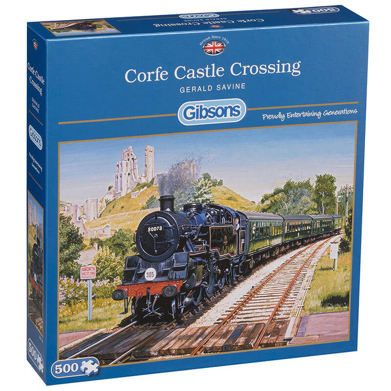Corfe Castle Crossing By Gerald Savine 500pc Puzzle