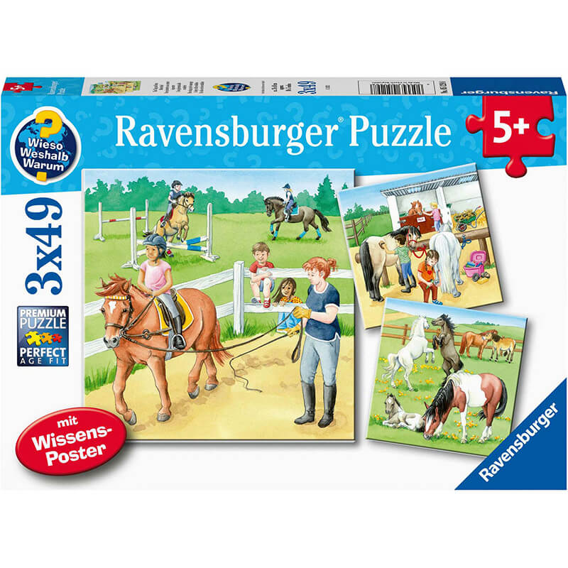 A Day at the Stables 3x49pcs Puzzle