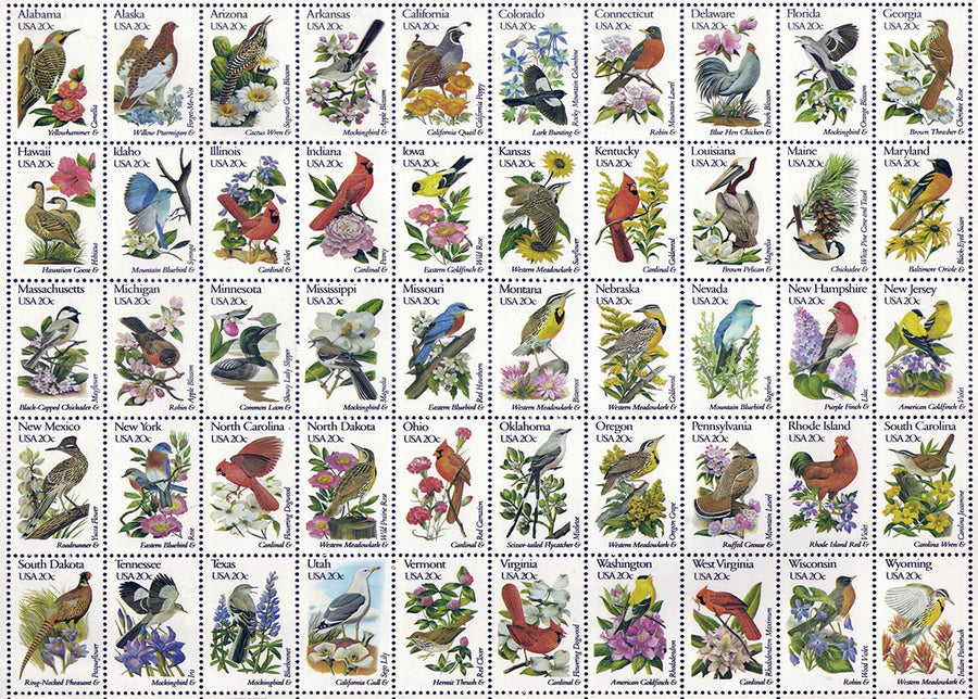 50 Bird Stamps 300pcs Puzzle