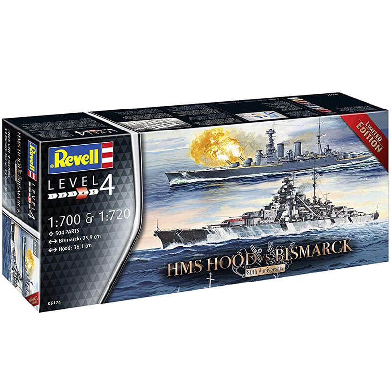 Revell 1/700 & 1/720 HMS Hood Vs. Bismarck 80th Anniversary Limited Edition Kit