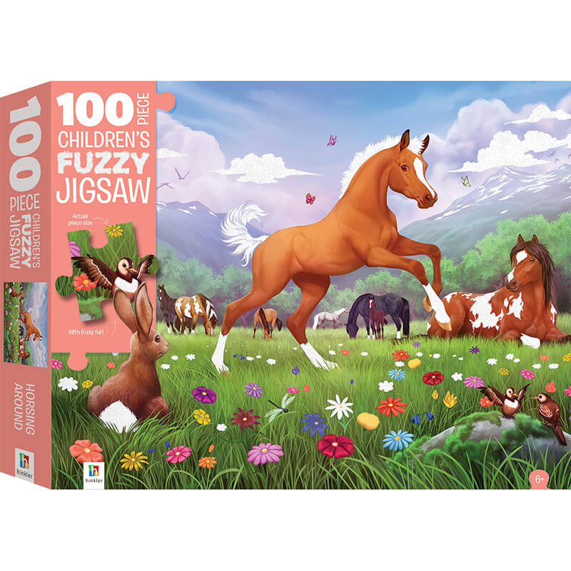 Horsing Around Children's Fuzzy 100pc Puzzle