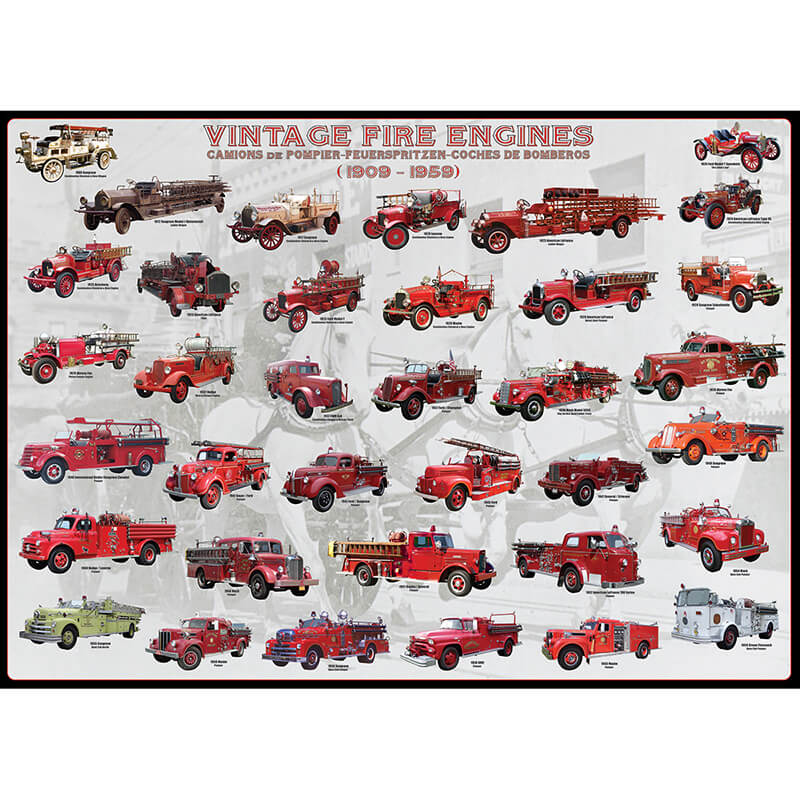 Vintage Fire Engines 1000pc Puzzle