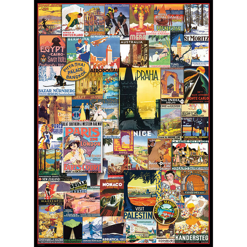 Travel Around The World - Vintage Posters 1000pc Puzzle