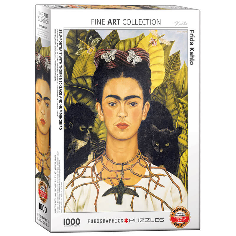 Self-Portrait with Thorn Necklace and Hummingbird by Frida Kahlo 1000pc Puzzle
