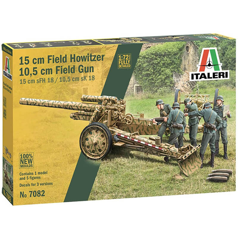 Italeri 1/72 15 cm Field Howitzer 10,5 cm Field Gun Kit
