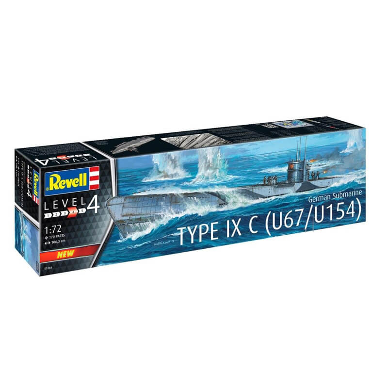 Revell 1/72 German Submarine Type IX C (U67/U154) Kit