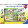 Rapunzel, Little Red Riding Hood and The Frog Prince 3x49pcs Puzzle