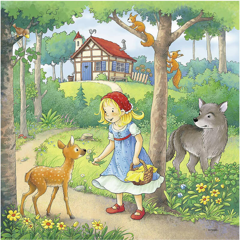 Rapunzel, Little Red Riding Hood and The Frog Prince 3x49pcs Puzzle