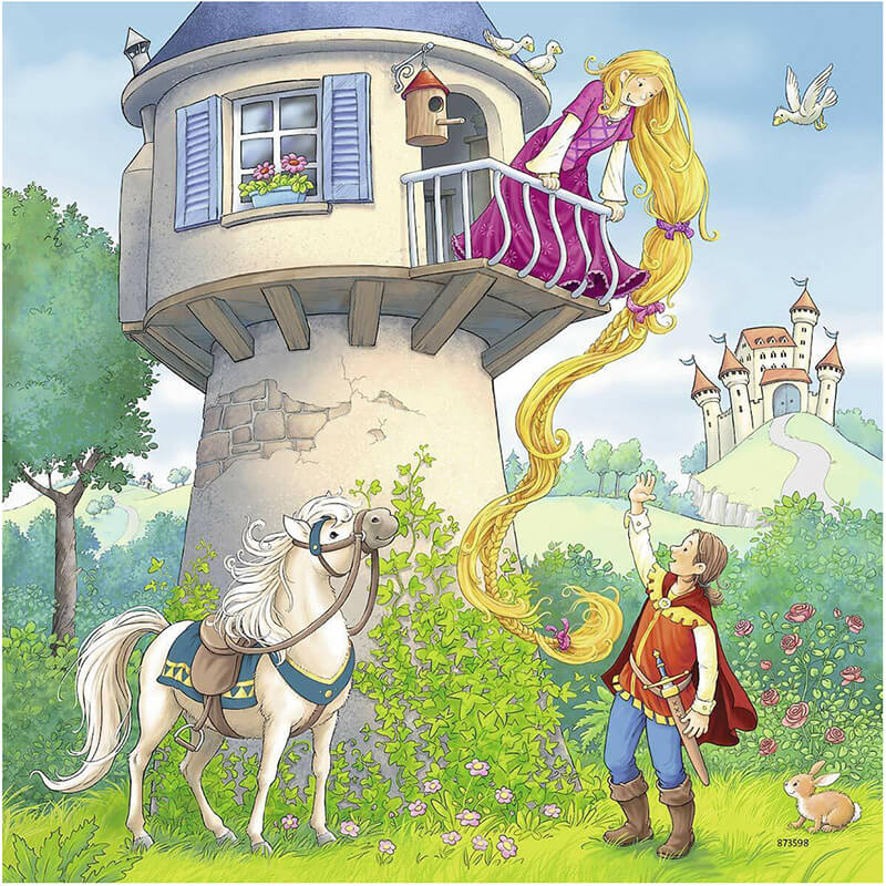 Rapunzel, Little Red Riding Hood and The Frog Prince 3x49pcs Puzzle