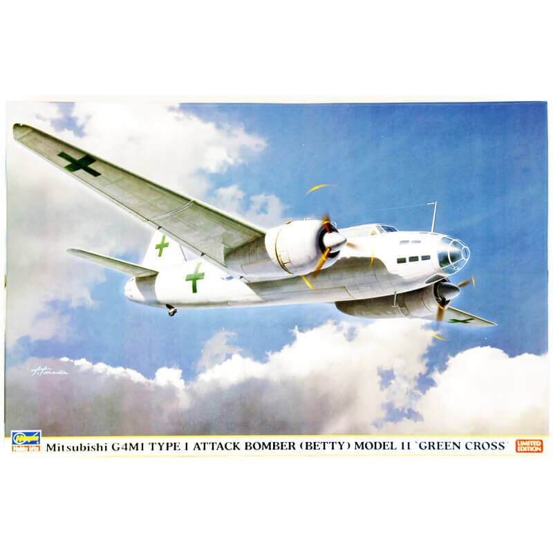 Hasegawa 1/72 Mitsubishi G4M1 Type 1 Attack Bomber (Betty) Model 11 Green Cross Kit