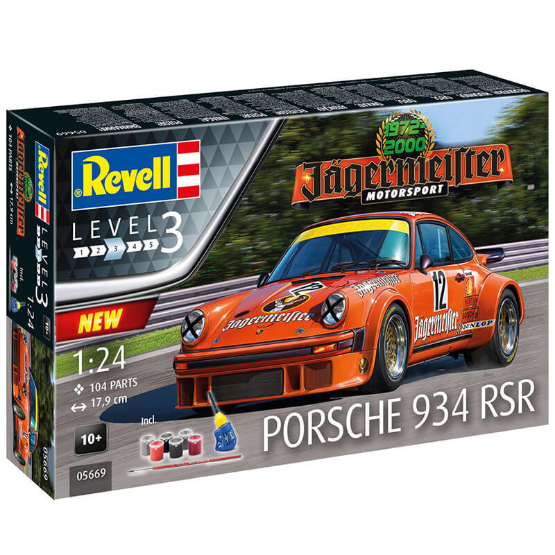 Revell 1/24 Jagermeister Motor Sport Porsche 934 RSR Model Set Kit