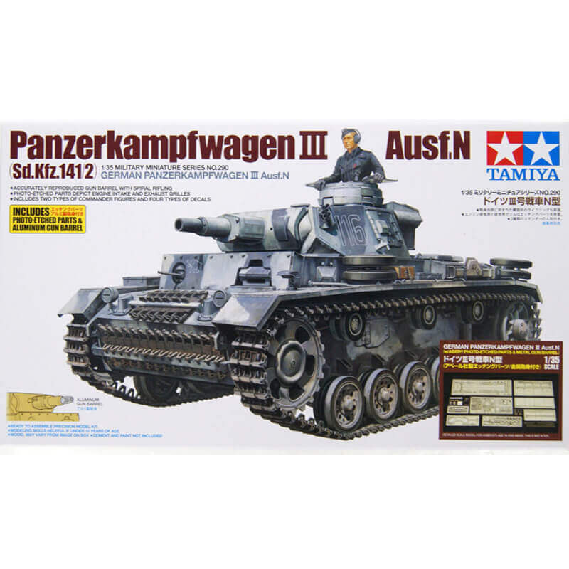 Tamiya 1/35 German Panzerkampfwagen III Ausf.N (Sd.Kfz141/2) w/PE Parts & Gun Barrel Kit