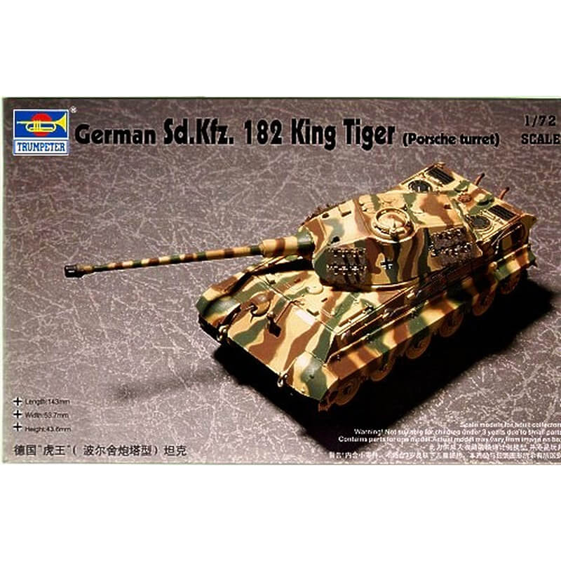 Trumpeter 1/72 German Sd.Kfz. 182 King Tiger (Porsche Turret) Kit
