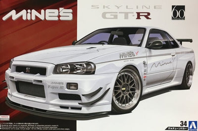 AOSHIMA 1/24 Mine's BNR34 Skyline GT-R '02 (Nissan) Kit