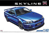 Aoshima 1/24 Nissan BNR34 Skyline GT-R V-Spec II 2002 Kit A005159