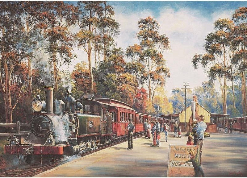 Arrival of Puffing Billy by John Bradley 1000pc Puzzle