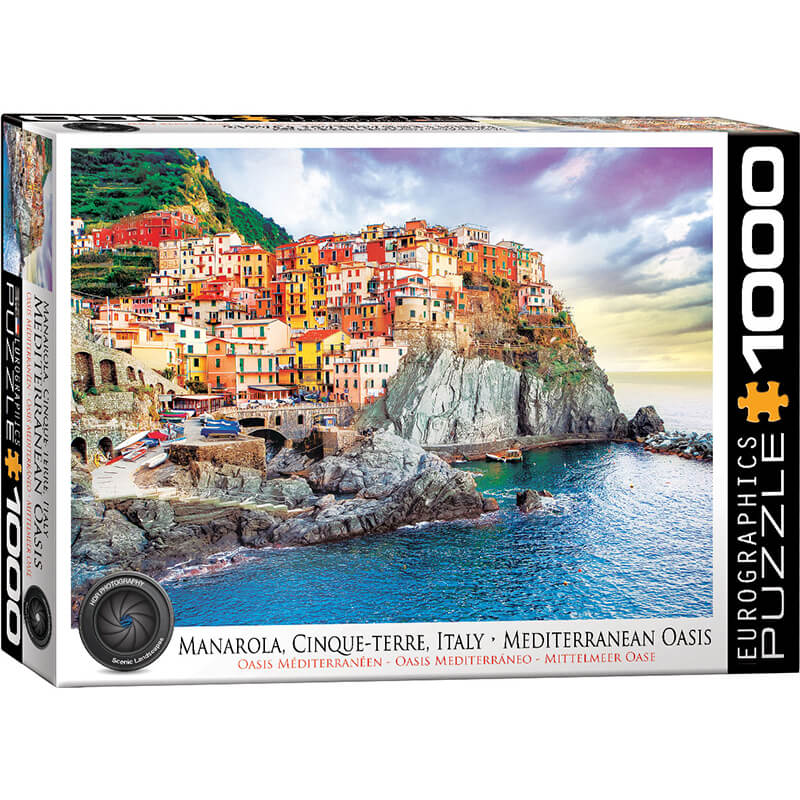 Manarola, Cinque-Terre, Italy, Mediterranean Oasis 1000pc Puzzle