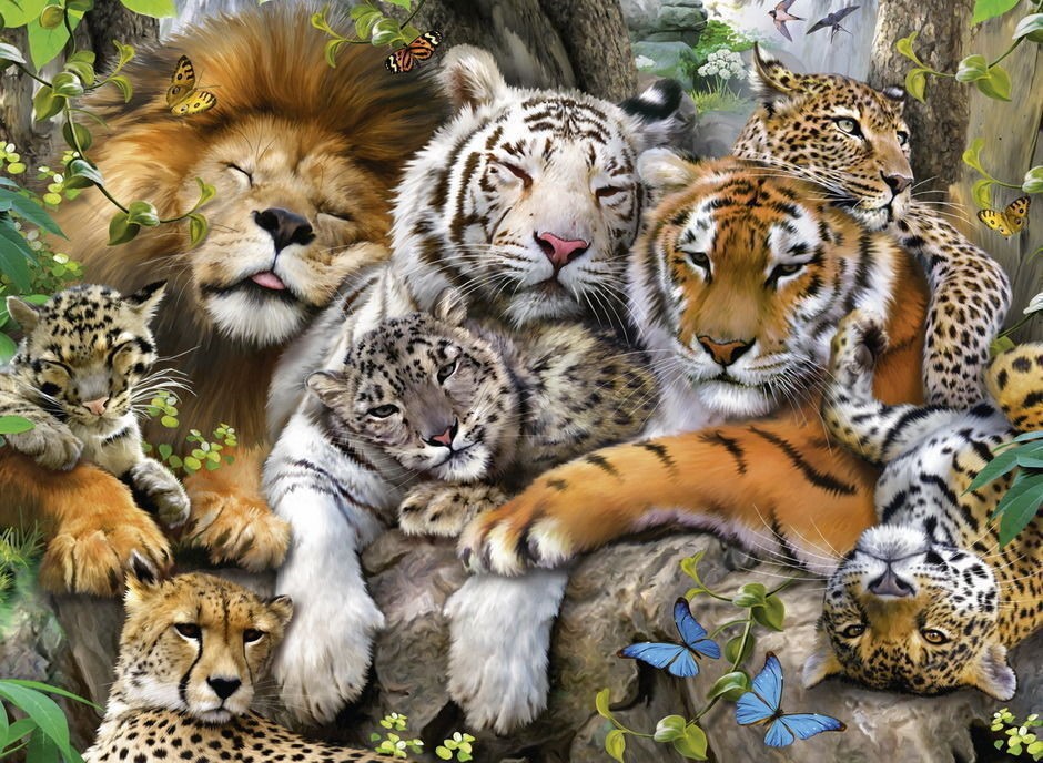 Big Cat Nap by Howard Robinson 200pcs Puzzle