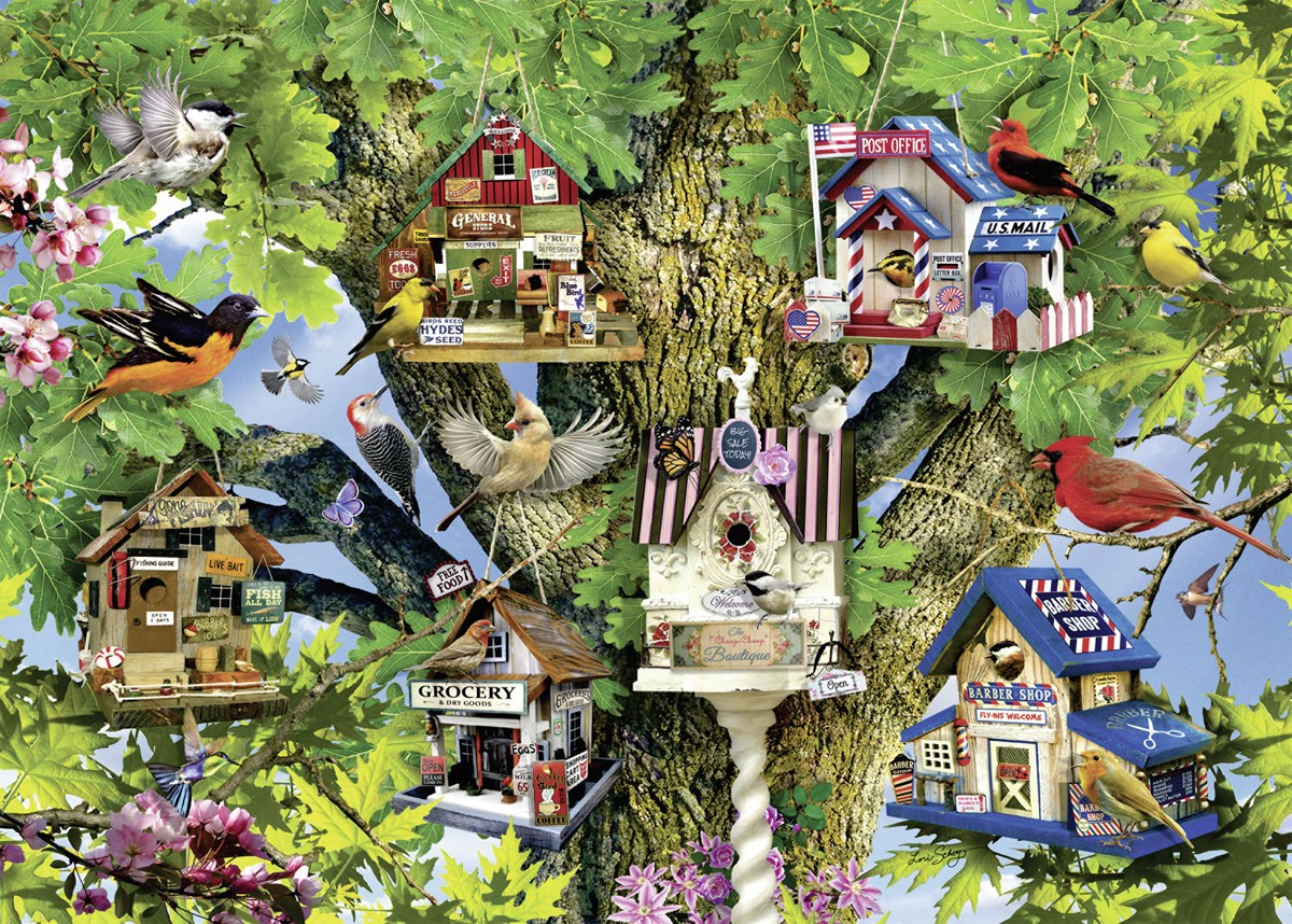 Bird Village by Lori Schory 1000pcs Puzzle