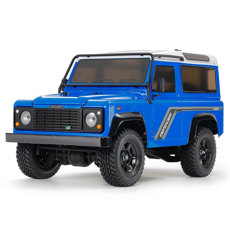 Tamiya 1/10 1990 Land Rover Defender 90 Light Blue Painted Body (CC-02 Chassis) RC Kit